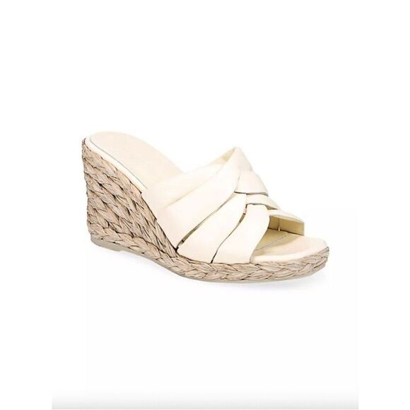 Vince Gilian Woven Espadrille Wedge Sandal/Bag  Marble Cream Size 10 NEW $325 - Picture 7 of 11